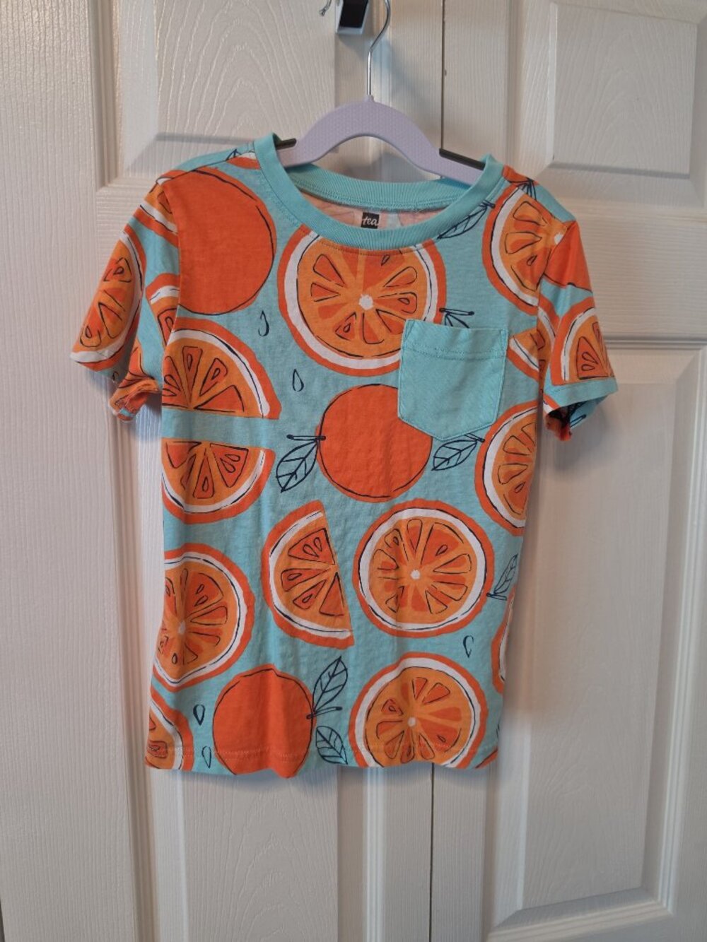 Tea Collection Orange Slice Print Pocket T-Shirt — 7 Years
